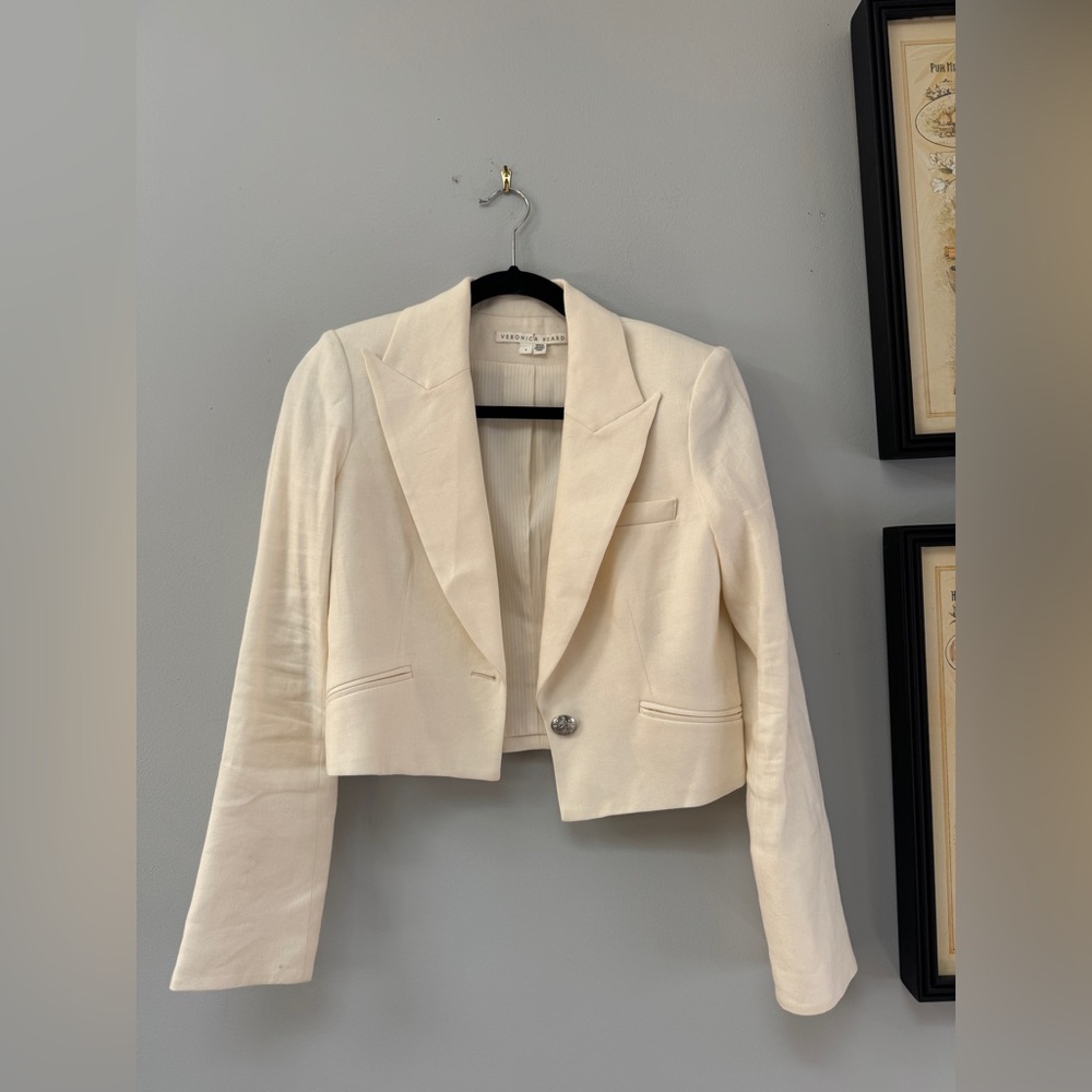 Veronica Beard Hosanna Dickey Short One Button Blazer size 4